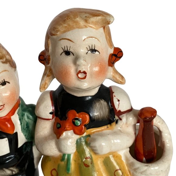 MCM Boy Girl Lamb Figurine Hand Painted Occupied Japan Vintage Repaired READ - Picture 5 of 12